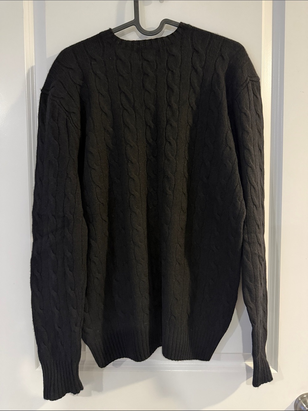 Polo Ralph Lauren Black Cable-Knit Crewneck Wool Cashmere Sweater - #289 - Picture 8 of 8